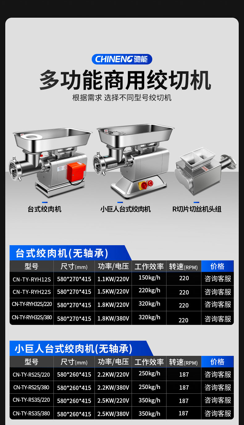 永利yl23411绞肉机产品参数1