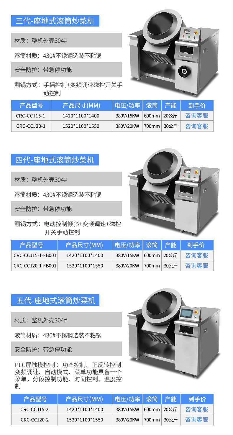 永利yl23411炒菜机产品参数2